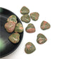 1'' Carved Crystal Unakite Heart