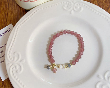 Handmade Strawberry Crystal Bracelet