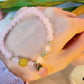 Rose Crystal Peach Pendant Bracelet