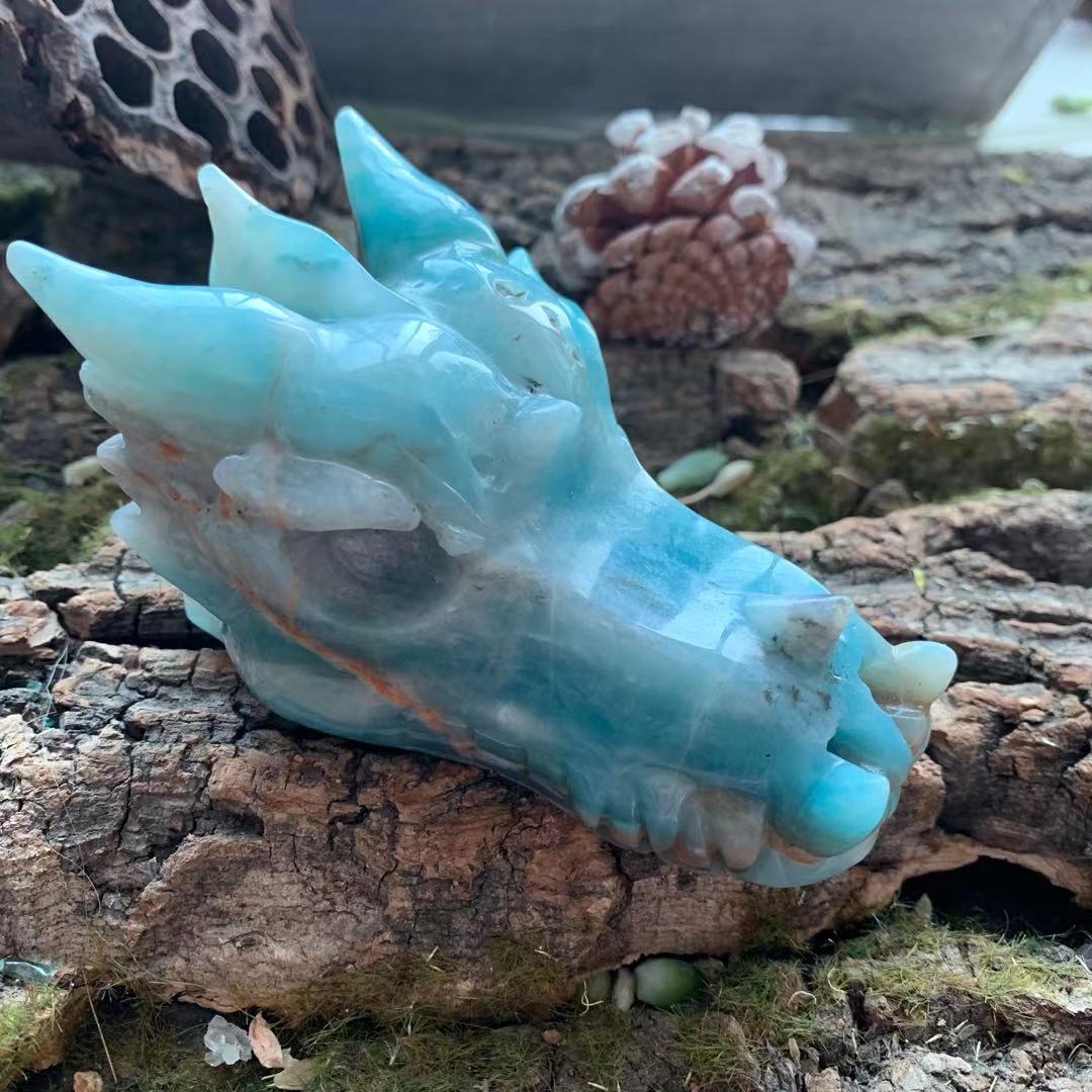 4.6'' Carved Crystal Dragon Head