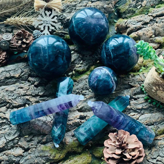 Fluorite Sphere and Point