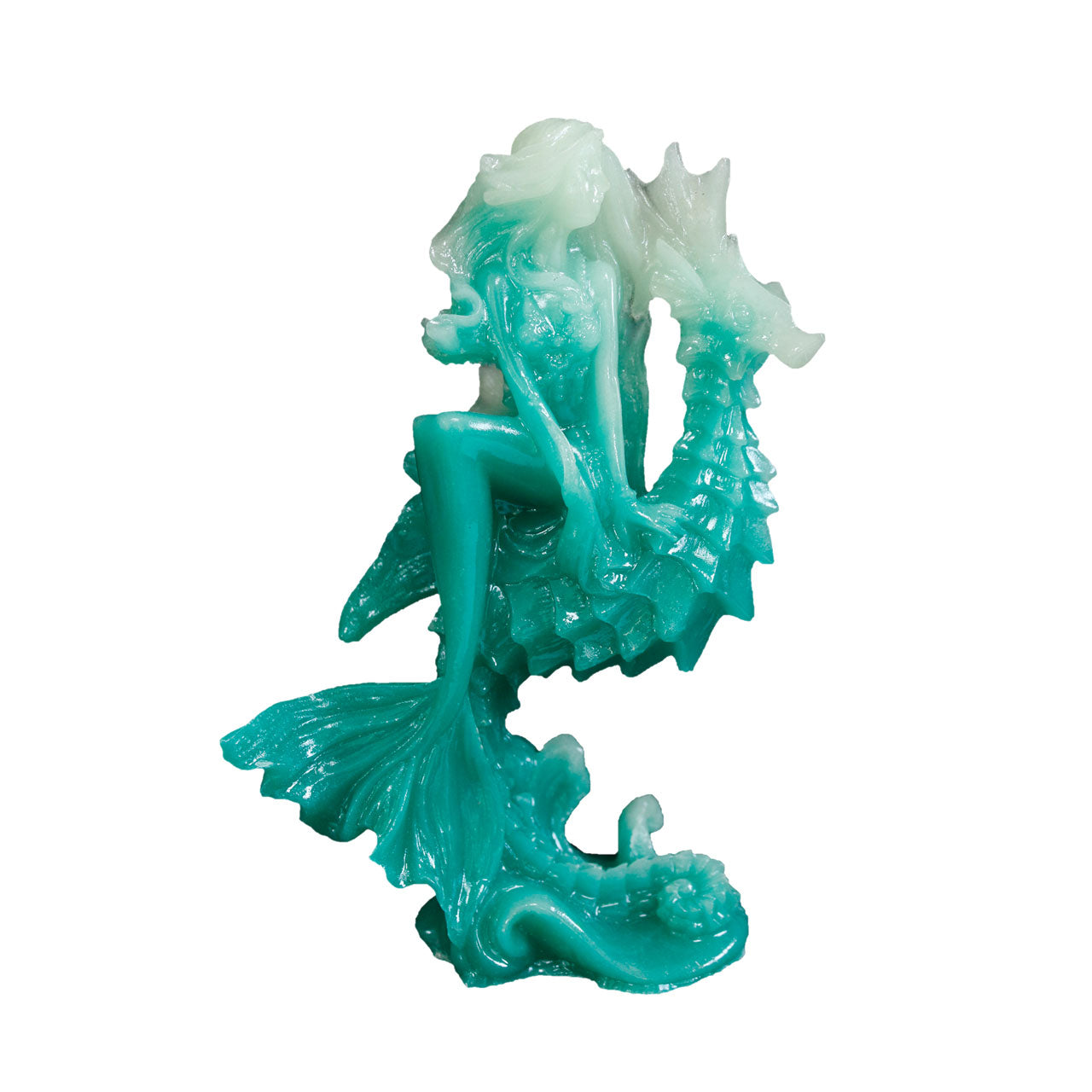 Luminous Sea Horse Mermaid Carving 13.5 CM