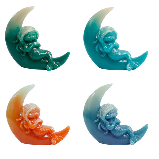 Luminous Moon Mermaid Carving 7.9 CM