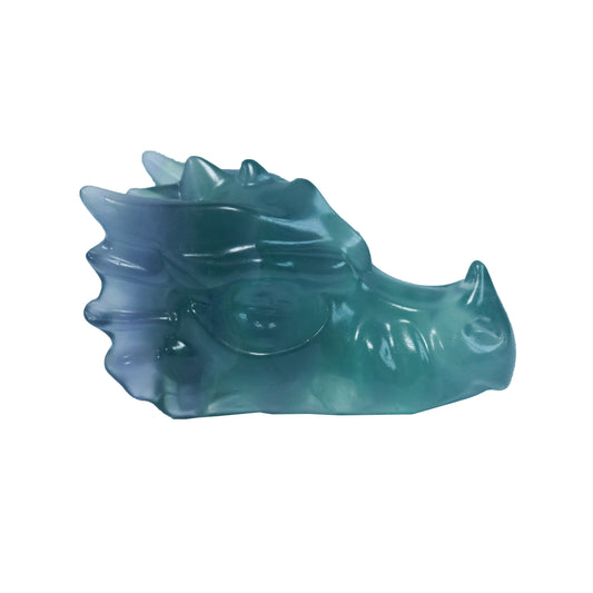 Fluorite Dragon Head Carving 5.6*9.6 CM